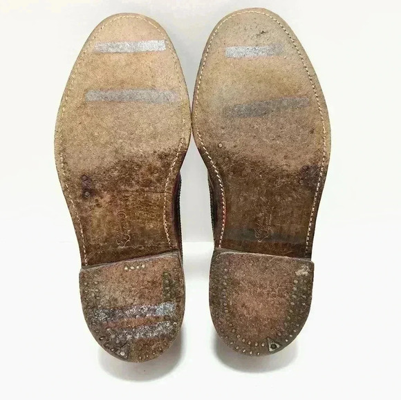 Florsheim Imperial Mens Wingtip Shoes Size 9 D 5 Nail V Cleat Vintage - Picture 9 of 9